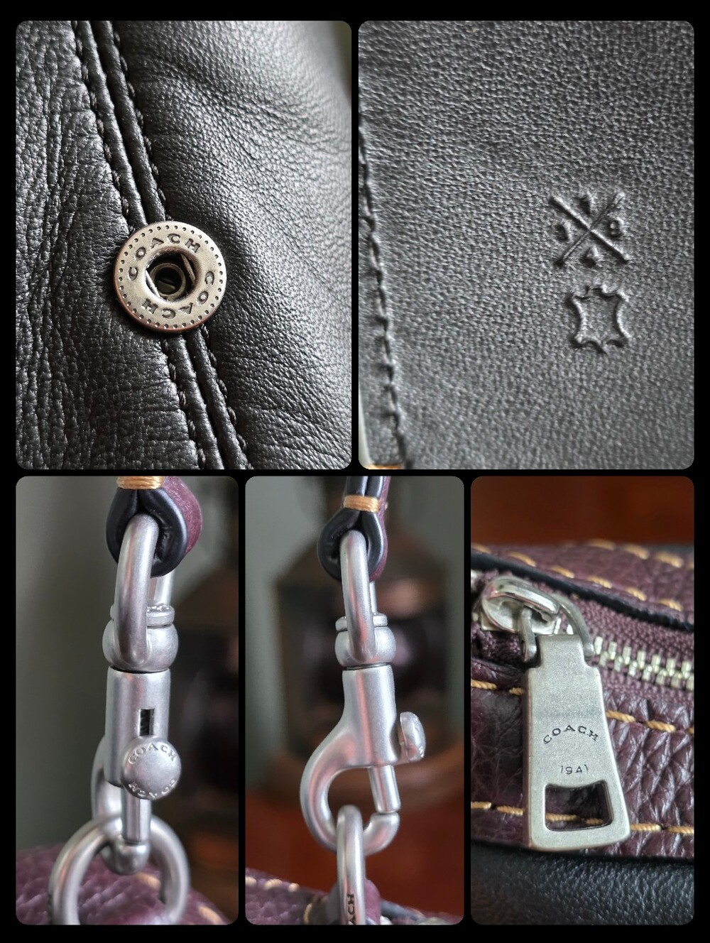 Coach Bandit 39 87575 Hobo Oak Tan Suede Brown Black Leather Bag 1941 - Picture 5 of 16